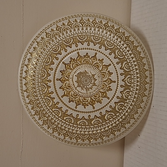 Vintage Reverse Painted Glass Serving Plate - Picture 11 of 16